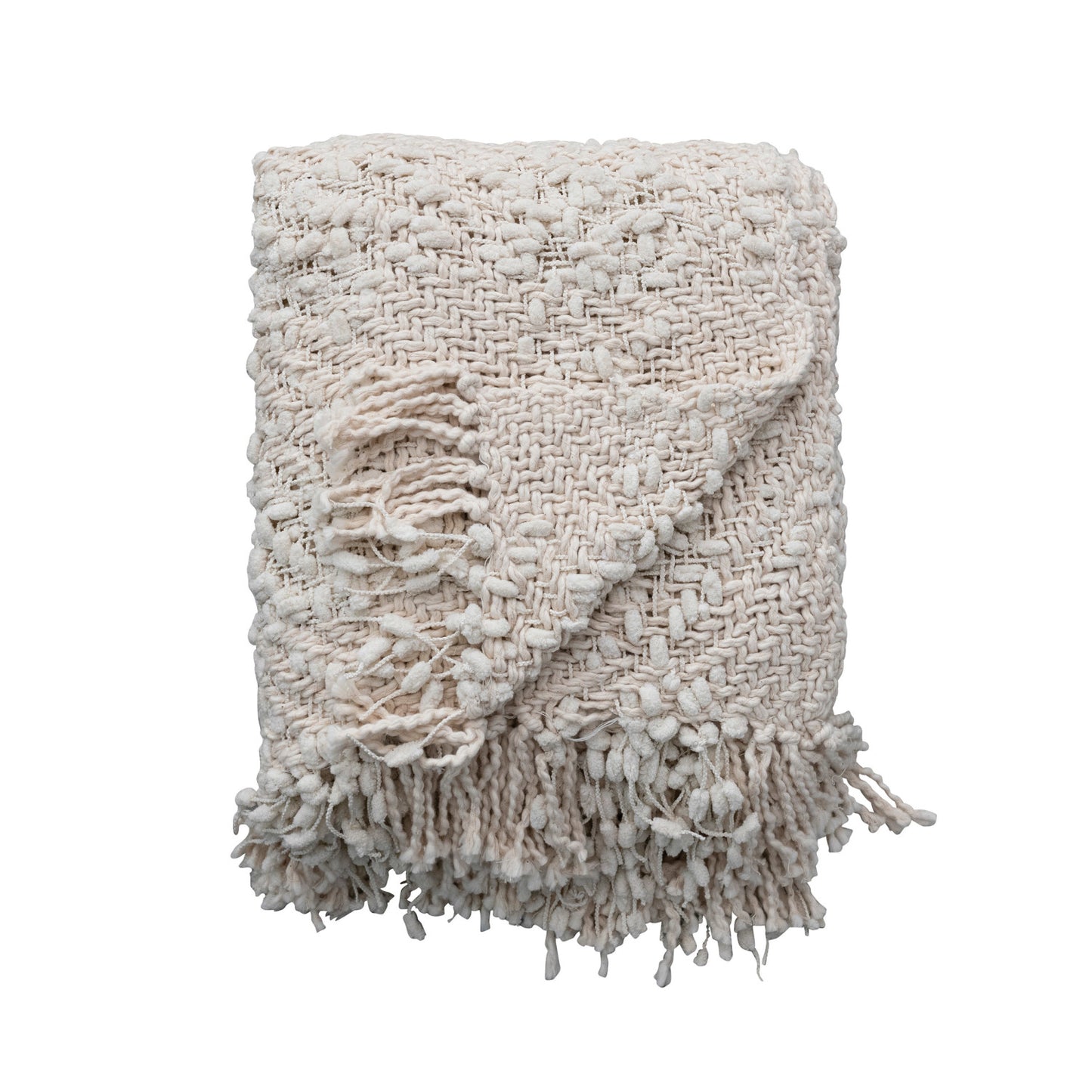 Cotton Blend Cable Knit Throw