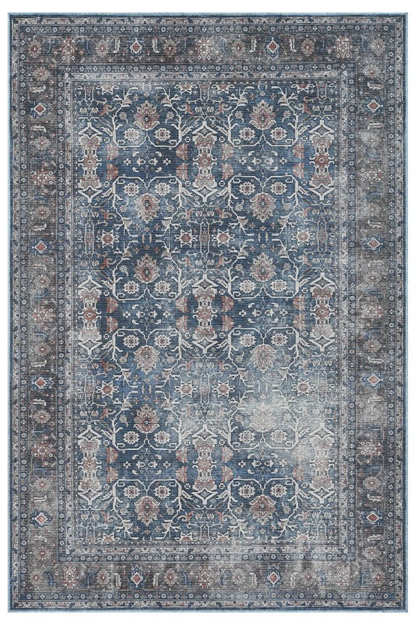 Decorative rug with intricate patterns on a white background
