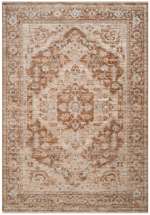 Decorative rug with intricate pattern on a plain background