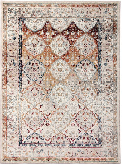 Decorative rug with intricate pattern on a white background