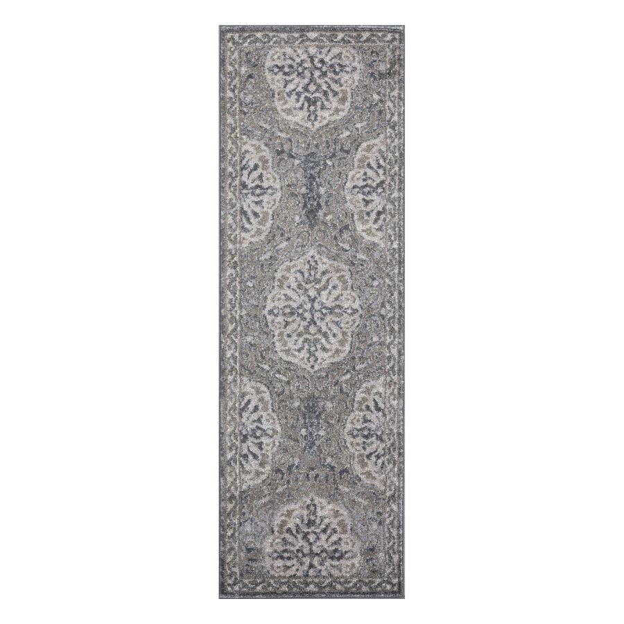 Decorative rug with a pattern on a white background