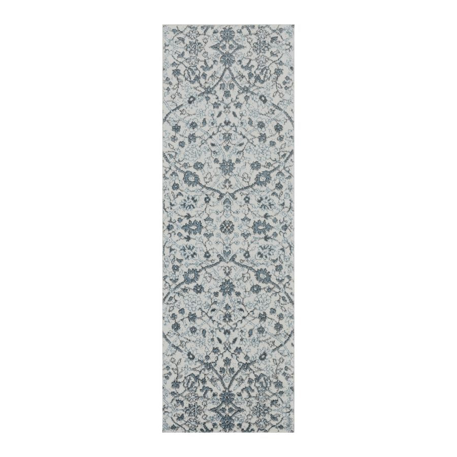 Floral patterned rug on a white background
