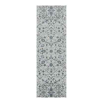 Floral patterned rug on a white background