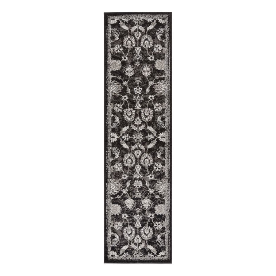 Decorative floral-patterned rug on a white background