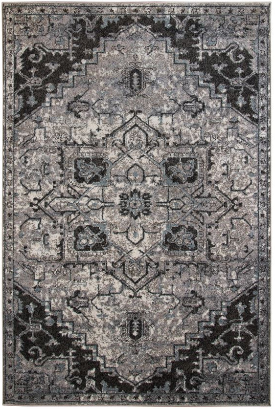 Decorative rug with intricate pattern on a white background