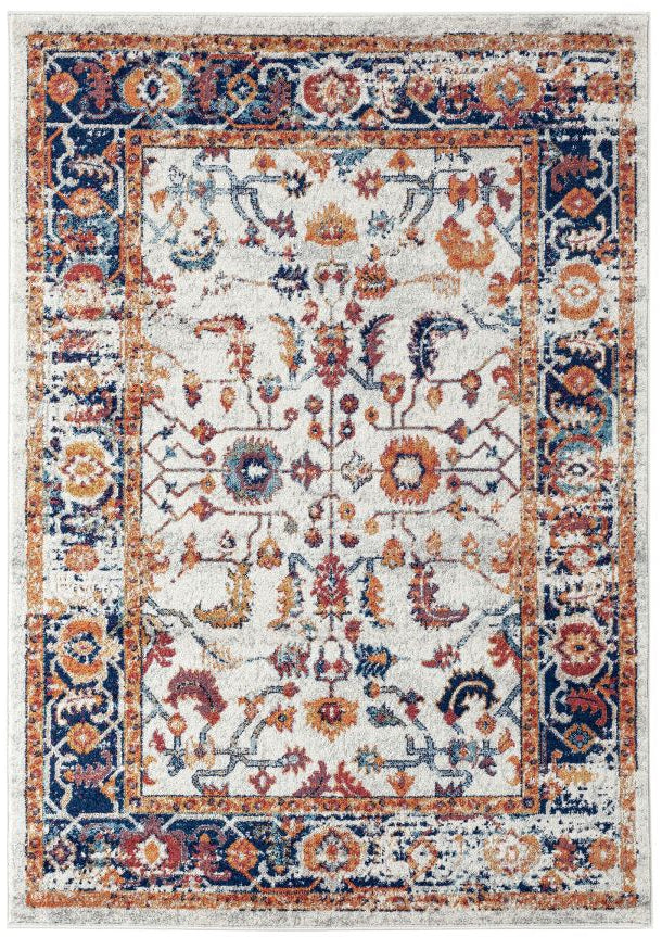 Decorative rug with intricate pattern on a white background