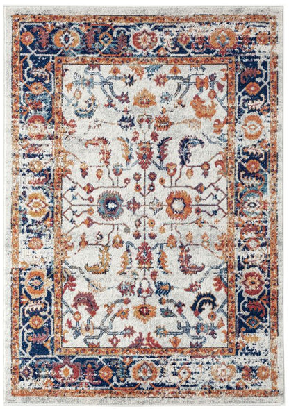 Decorative rug with intricate pattern on a white background