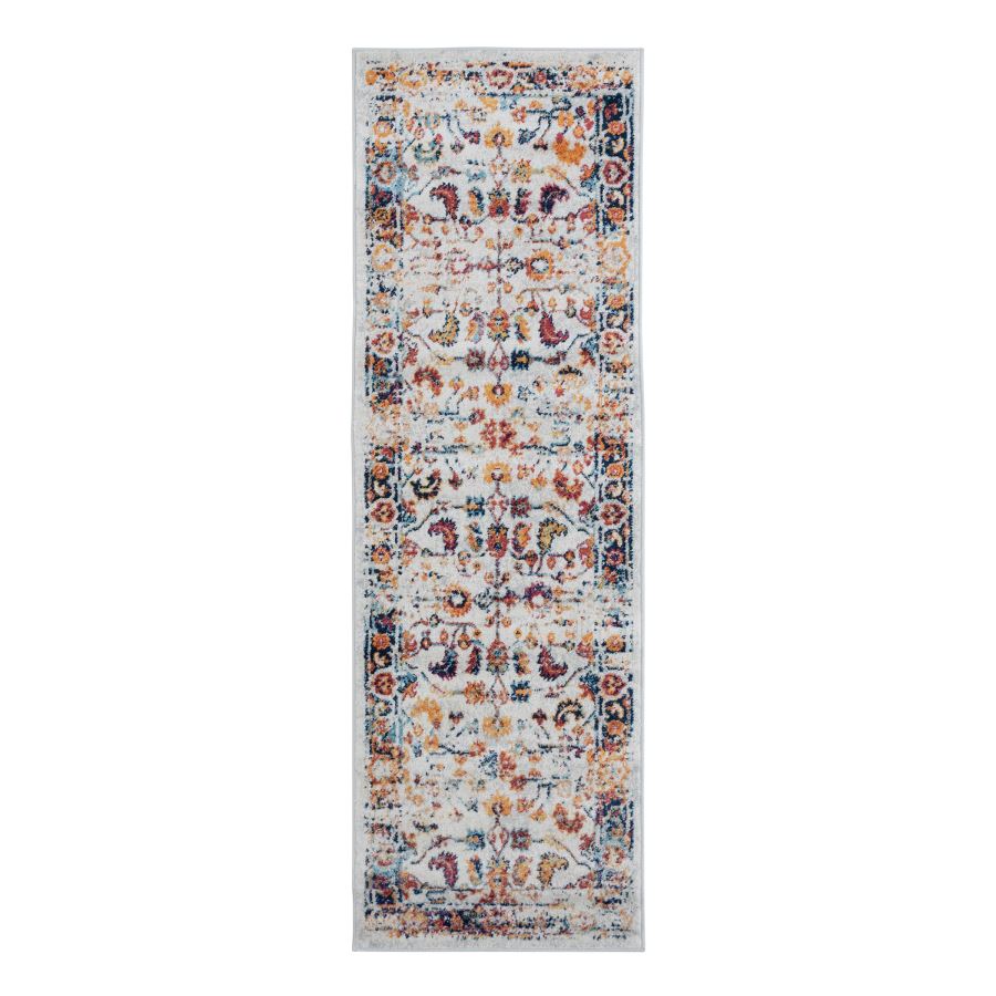 Decorative rug with floral pattern on a white background