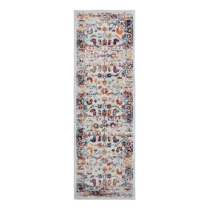 Decorative rug with floral pattern on a white background