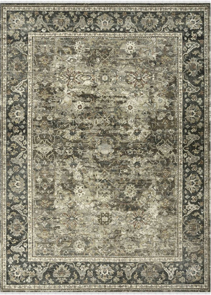 Decorative rug with intricate patterns on a plain background