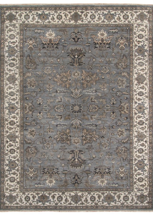 Decorative rug with intricate patterns on a plain background