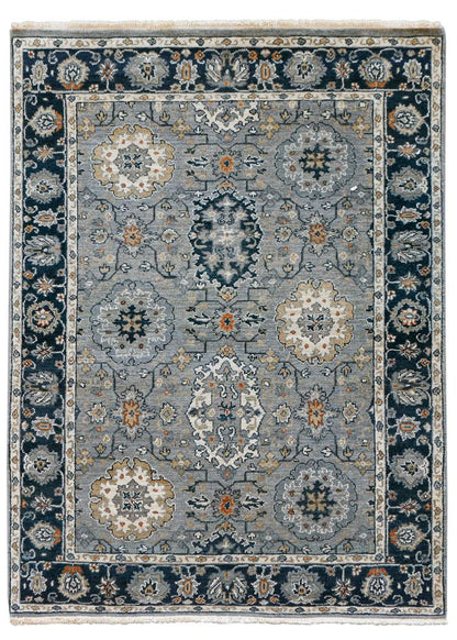 Decorative rug with intricate patterns on a white background