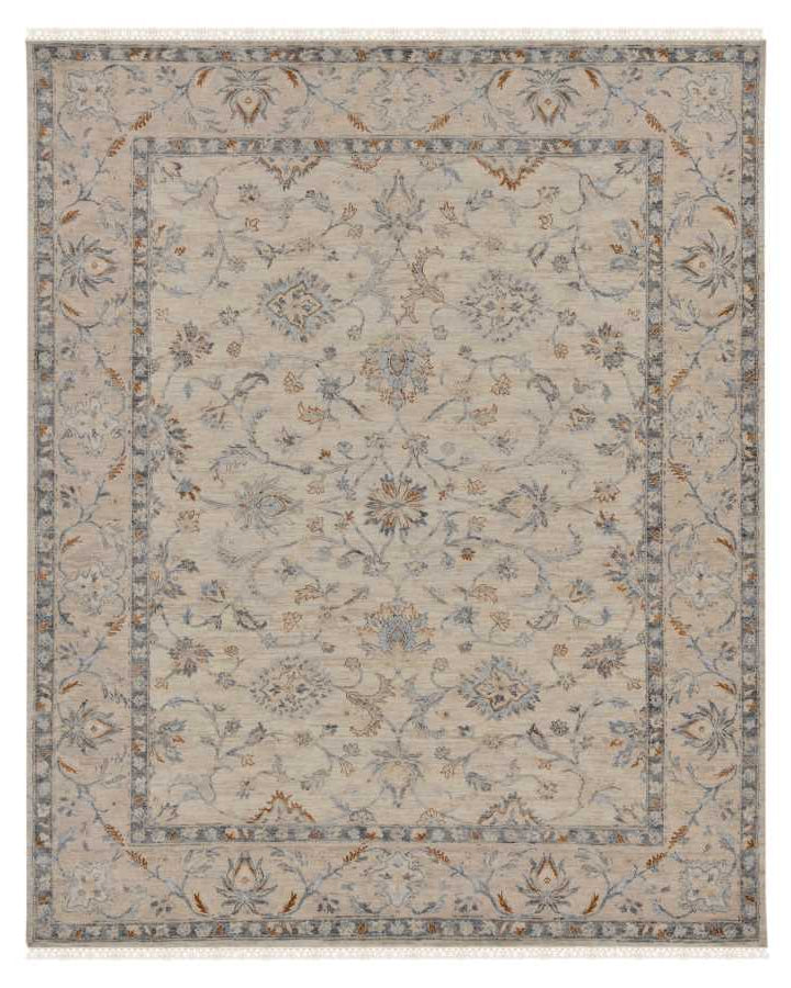Decorative rug with intricate patterns on a plain background