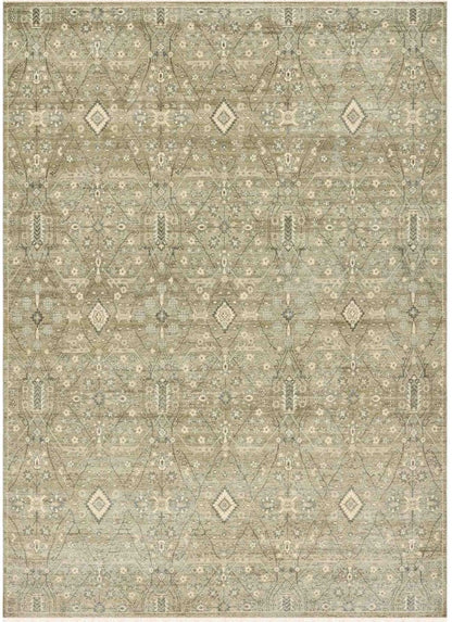 Geometric patterned rug on a white background