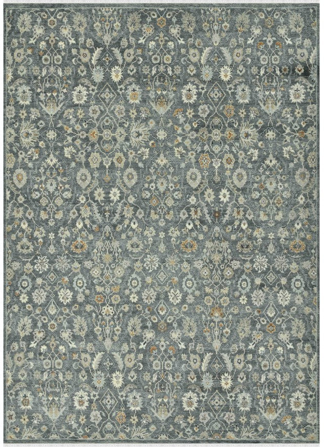 Decorative rug with floral pattern on a plain background