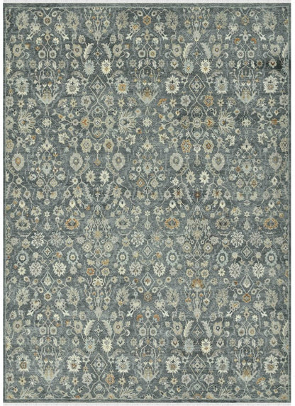 Decorative rug with floral pattern on a plain background