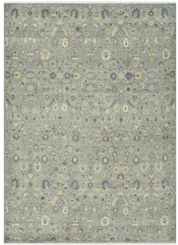 Decorative rug with floral pattern on a plain background