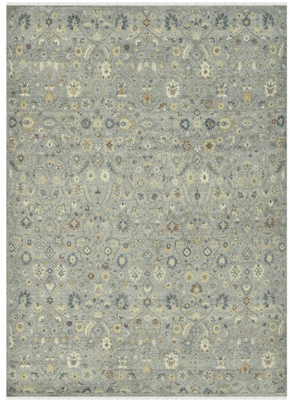 Decorative rug with floral pattern on a plain background