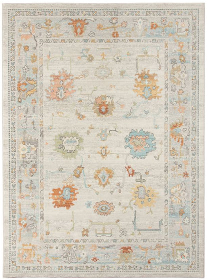 Decorative rug with floral patterns on a white background