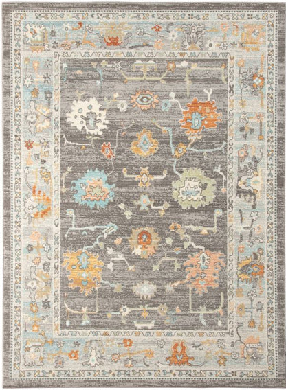 Decorative rug with floral pattern on a white background