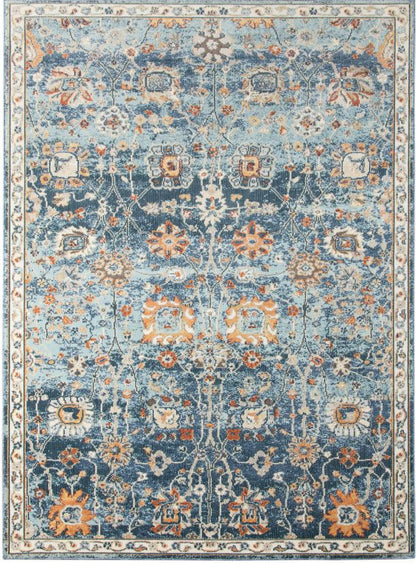 Decorative rug with floral pattern on a white background