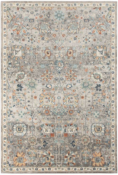 Decorative rug with floral pattern on a white background