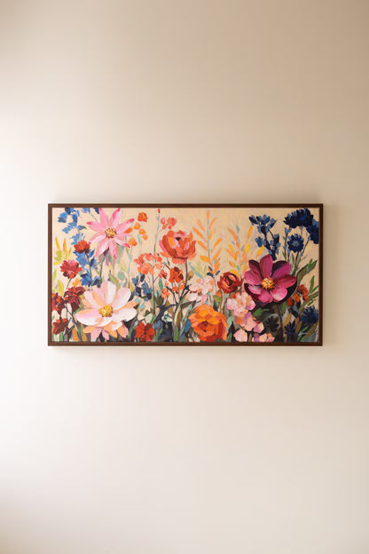 Framed Wild Flowers Painting