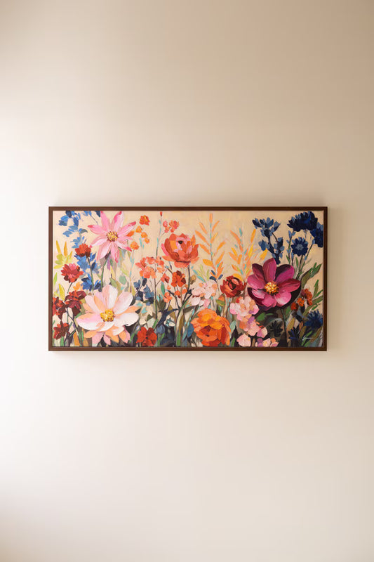 Framed Wild Flowers Painting