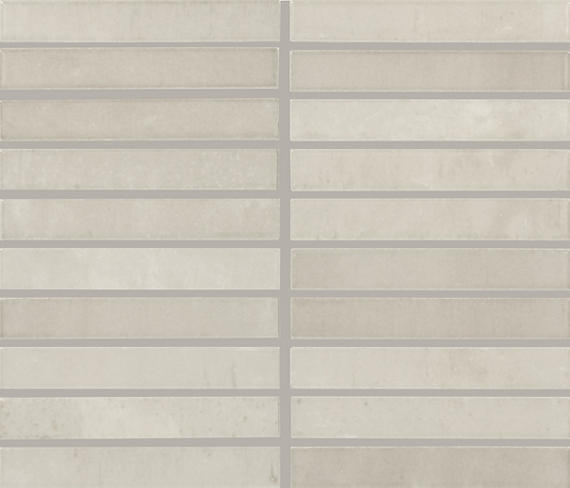 Beige tiles with gray grout lines on a grid pattern