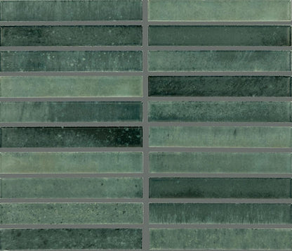 Green glass mosaic tile pattern