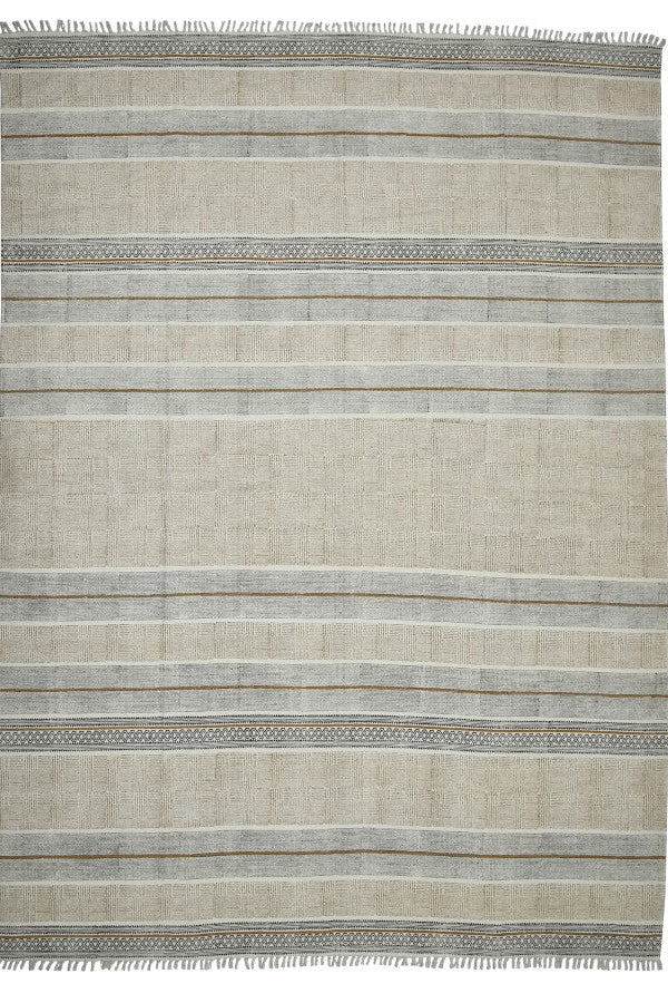 Striped rug with horizontal lines on a white background
