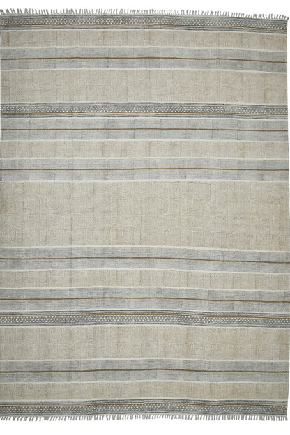 Striped rug with horizontal lines on a white background