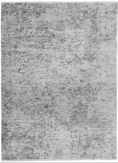 Gray textured area rug on a white background
