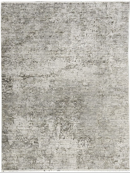 Gray textured area rug on a white background