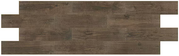 Wooden flooring panel with a rustic brown finish