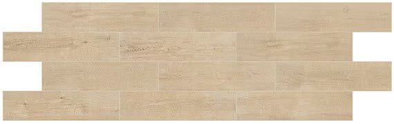 Beige ceramic tiles arranged in a horizontal pattern on a white background