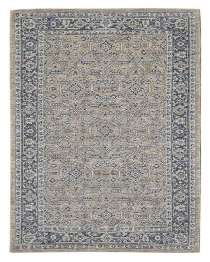 Decorative area rug with intricate pattern on a plain background