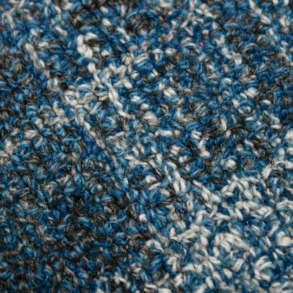 Close-up of blue, gray, and white textured fabric