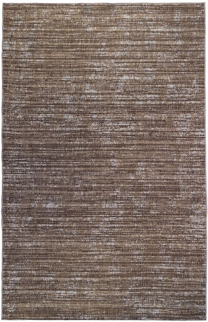 Textured brown area rug on a white background