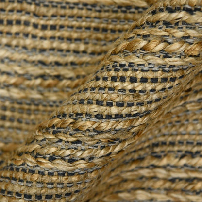Close-up of braided jute rope with black accents