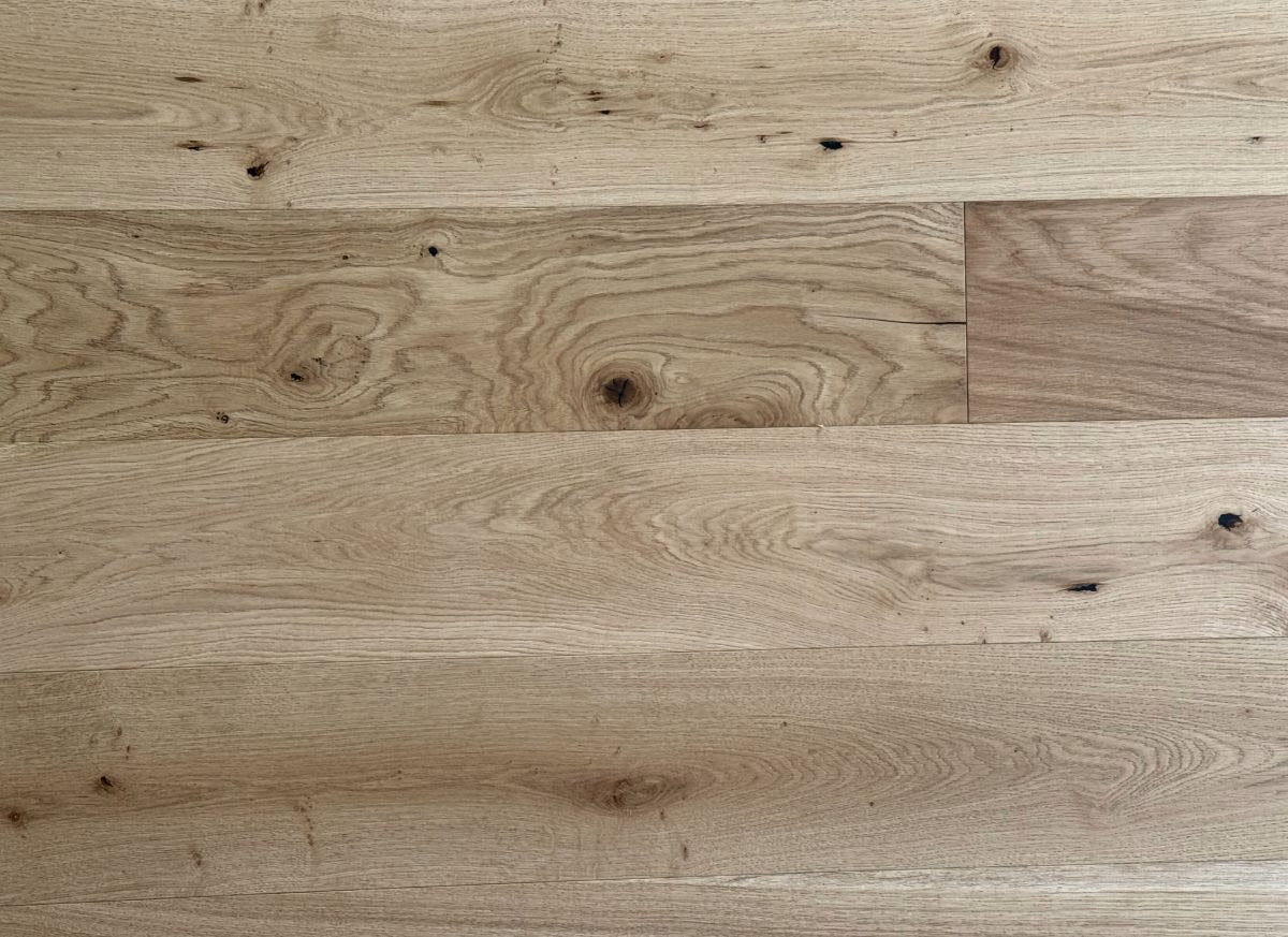 Close-up of wooden flooring with a natural finish