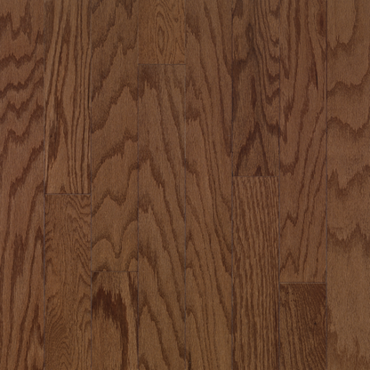 Close-up of wooden flooring with a rich brown color and visible grain.