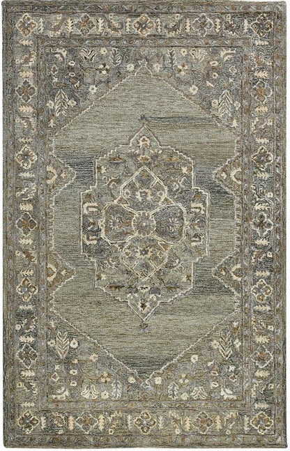 Decorative rug with geometric pattern on a white background