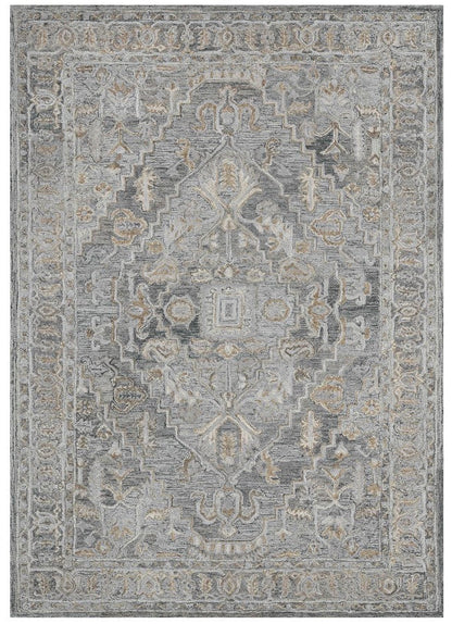 Decorative rug with intricate pattern on a white background