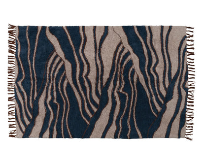Rug with zebra pattern on a white background