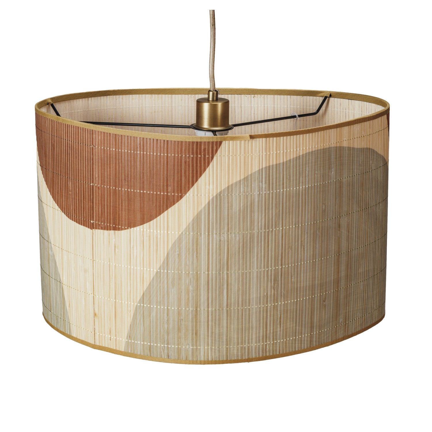 Lampshade with a geometric design on a white background