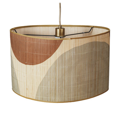 Lampshade with a geometric design on a white background