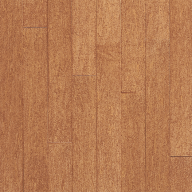 Close-up of a wooden floor with a warm brown color.