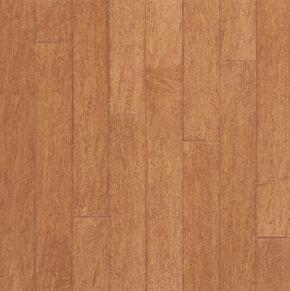 Close-up of a wooden floor with a warm brown color.