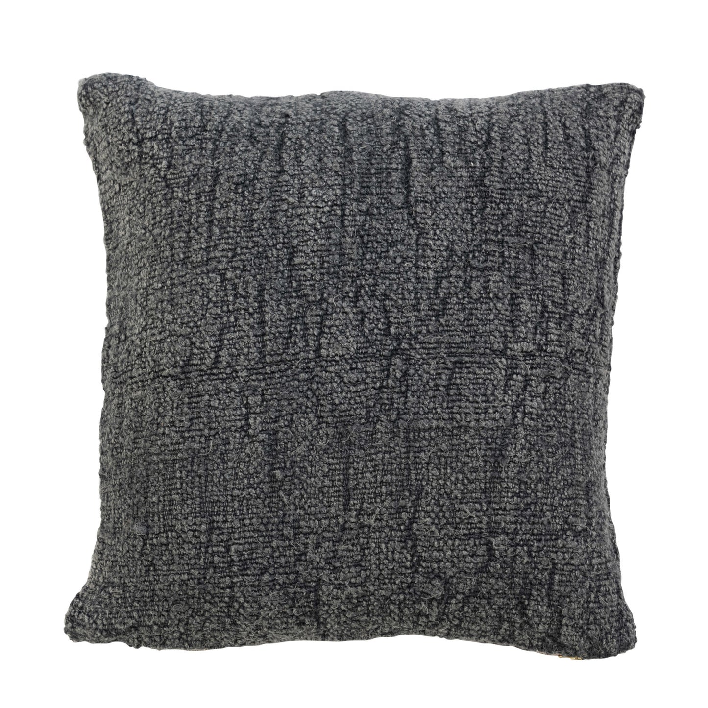 Textured gray pillow on a white background